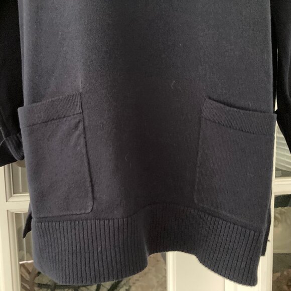 Jeanne Pierre Navy Slate Blue Striped Long Sleeve Pullover Sweater Large New wit - Picture 4 of 10